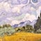 American Art Decor Ornate Framed Wheat Field with Cypresses Canvas Print by Vincent van Gogh - 30.75" x 26.75"